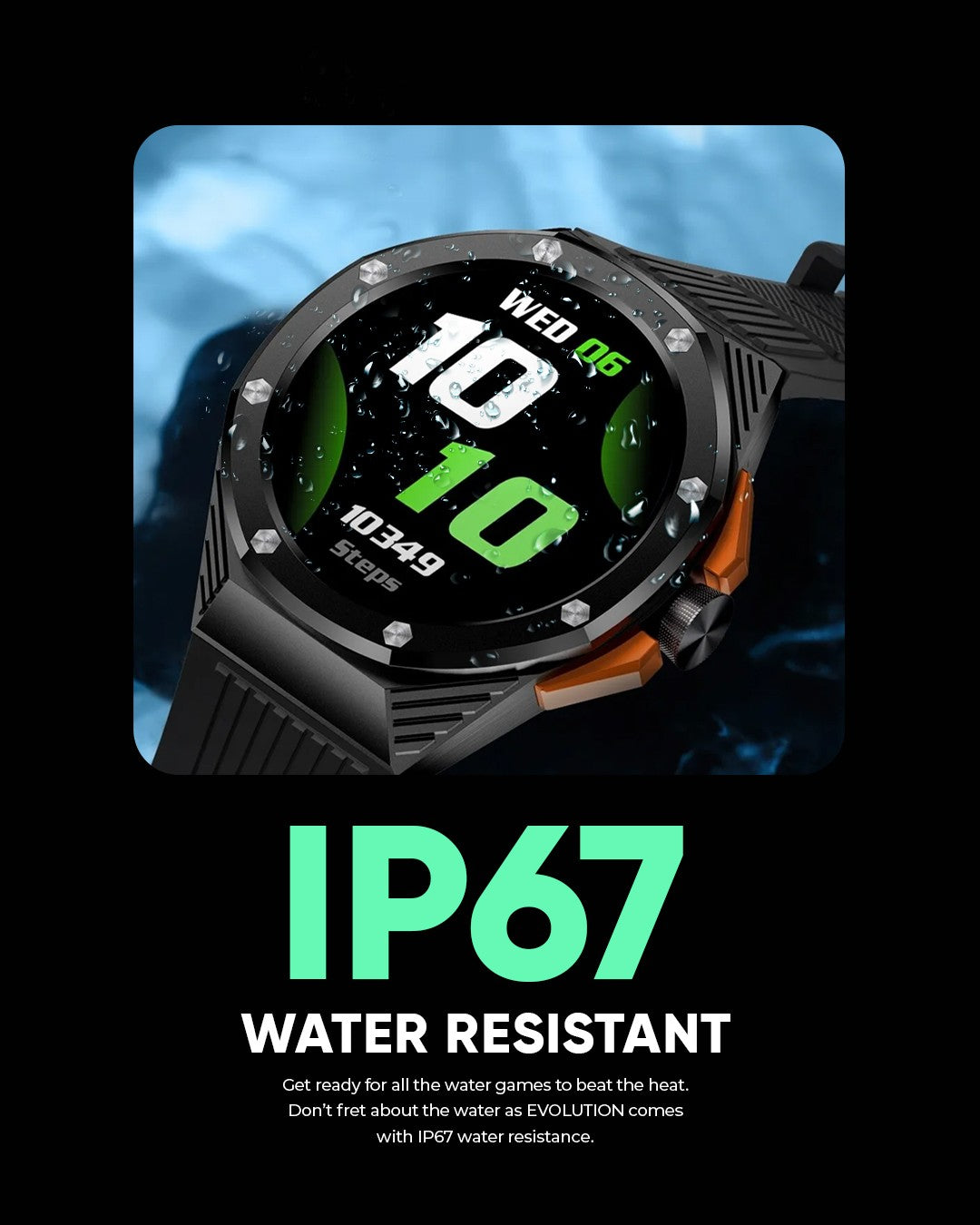 Evolution-smartwatch-water-resistance