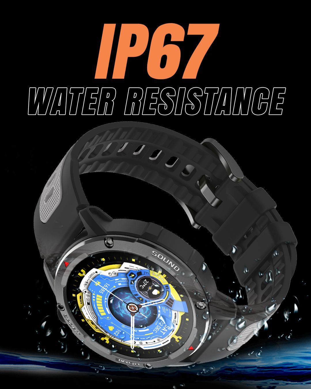 Thunder Smart Watch IP67 Water Resistance